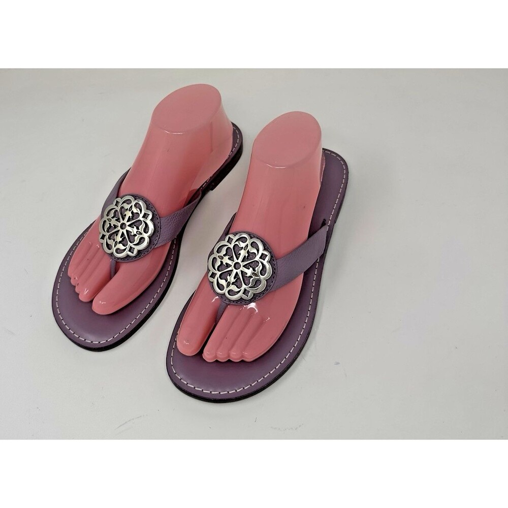 Brighton Alice Leather Thong Sandals Lavender Size 9 M. Made In Italy EUC